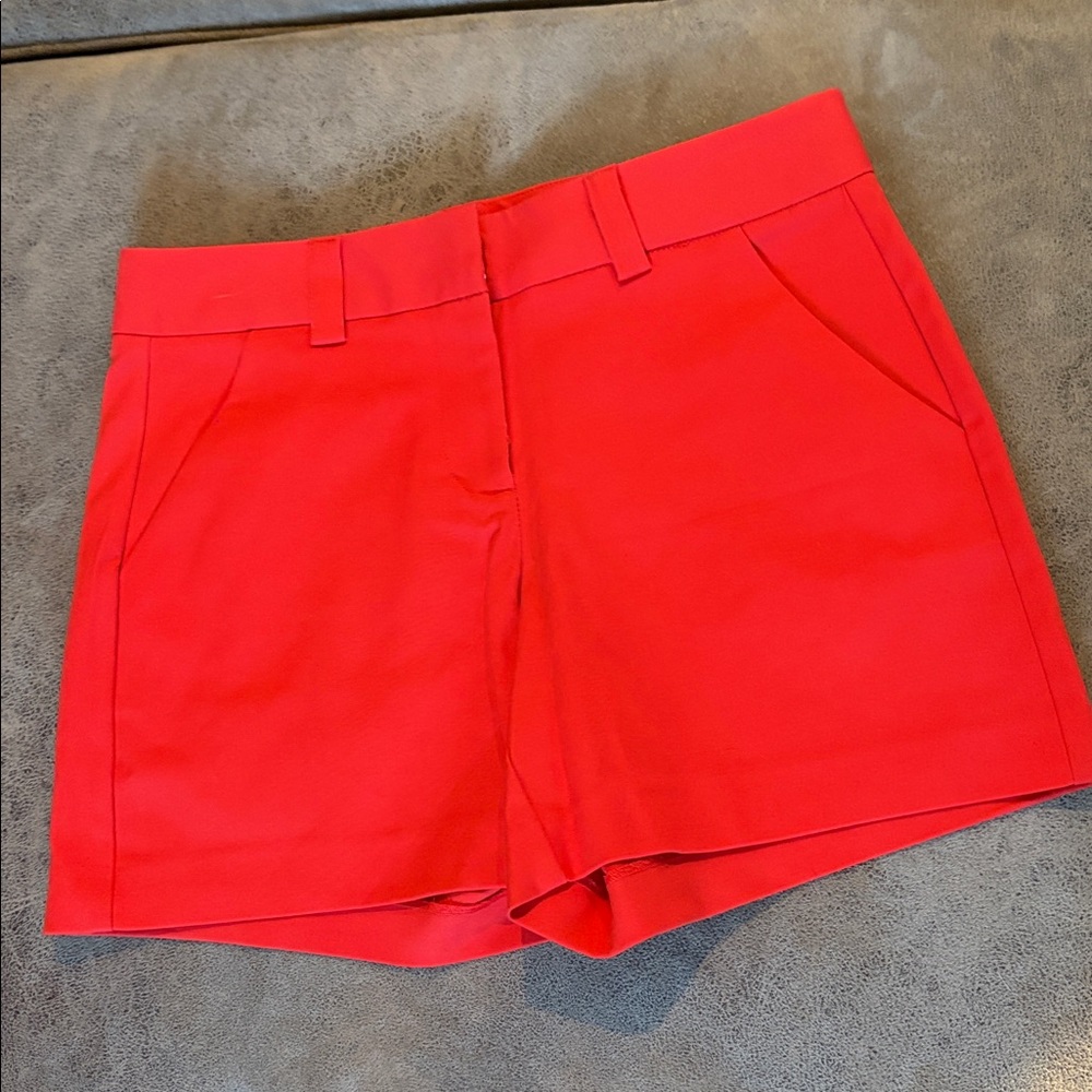 VINCE CAMUTO Shorts Size 0 Zipper Pockets Belt Loops Red/Orange - Picture 2 of 5